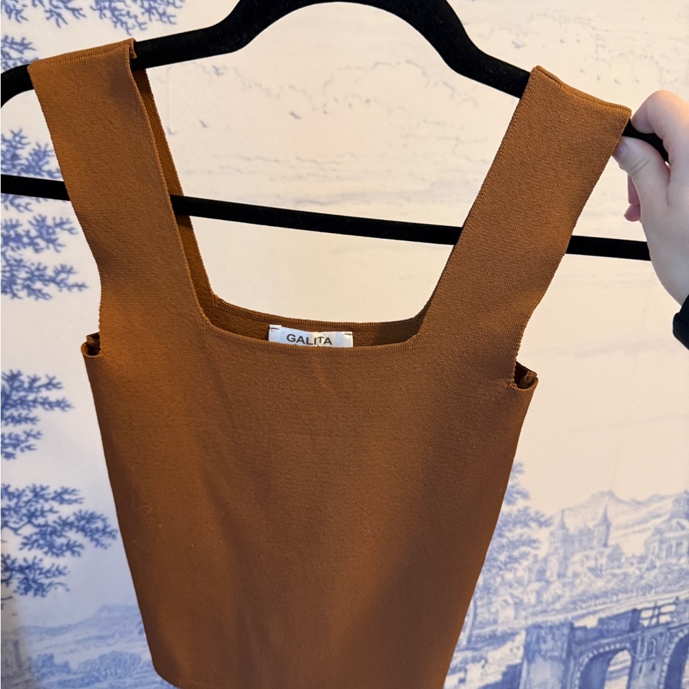 Women's Square Neck Tank Top in Rust